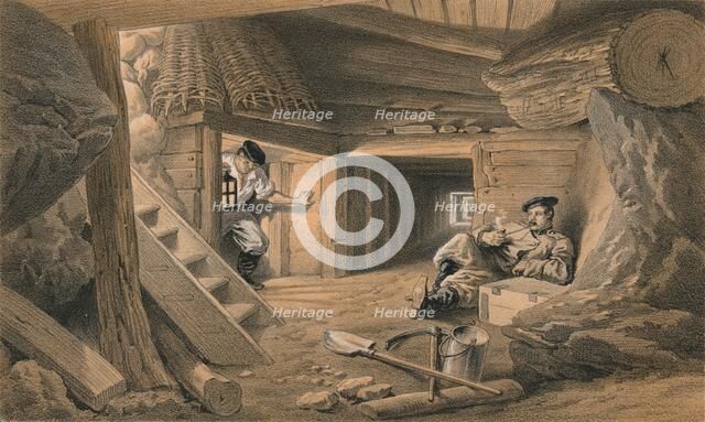 'Mine in the Bastion du Mat', 1856. Artist: Thomas Picken.