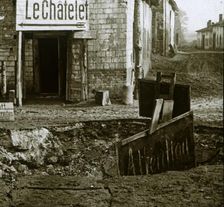 Mined crossroads, Le Chatelet, France, c1914-c1918