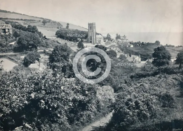 'Minehead - View of the Village and Church', 1895. Artist: Unknown.