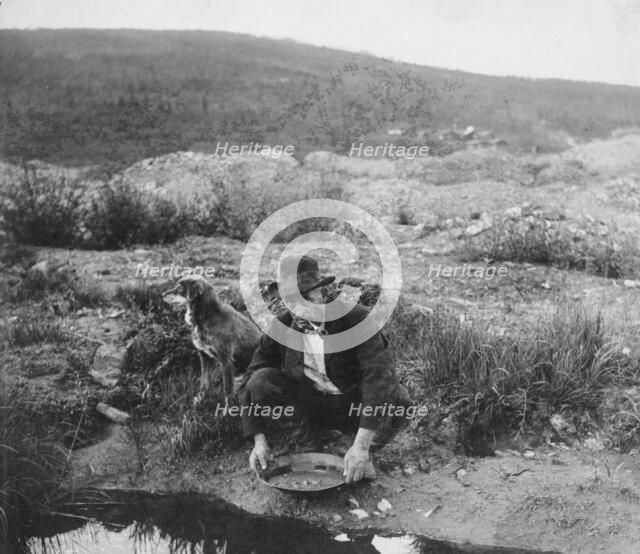 Miner panning gold, 1916. Creator: Unknown.