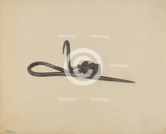 Miner's Candle Holder, c. 1938. Creator: Benjamin Resnick.