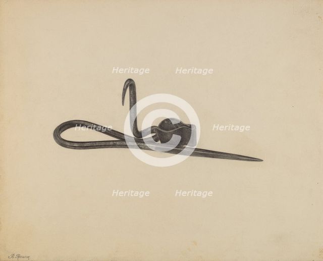 Miner's Candle Holder, c. 1938. Creator: Benjamin Resnick.