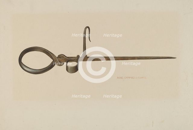 Miner's Candlestick, c. 1940. Creator: Rose Campbell-Gerke.