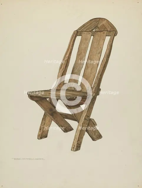 Miner's Chair - Hand Made, c. 1940. Creator: Rose Campbell-Gerke.