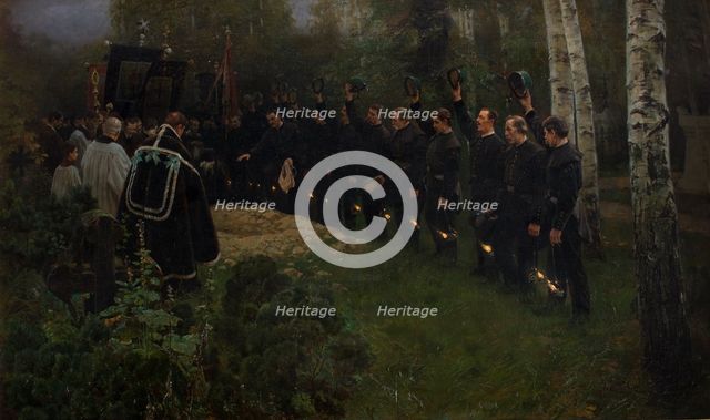 Miner's Funeral, 1892. Creator: Piotr Stachiewicz.
