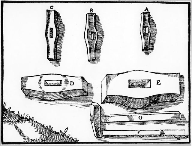 Miner's hammers of various sizes, 1556. Artist: Unknown