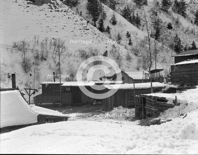 Miner's housing, company-owned, in Utah coal town, Consumers, near Price, Utah, 1936. Creator: Dorothea Lange.