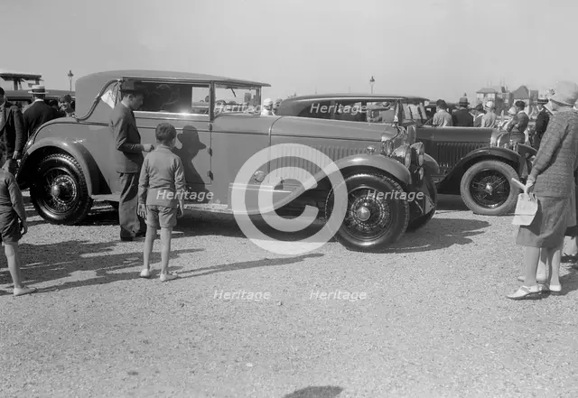 Minerva 2-door coupe at Boulogne Motor Week, France, 1928. Artist: Bill Brunell.