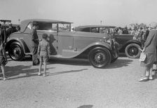 Minerva 2-door coupe at Boulogne Motor Week, France, 1928. Artist: Bill Brunell