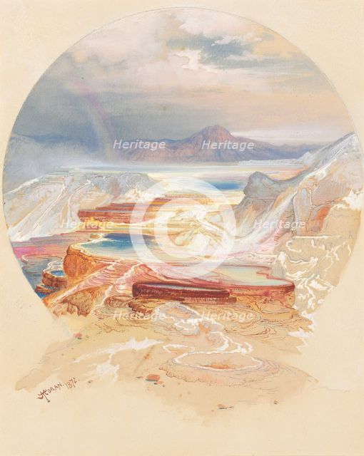 Minerva Terrace, Yellowstone, 1872. Creator: Thomas Moran.