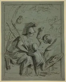 Minerva with Two Putti, n.d. Creator: Jacob de Wit