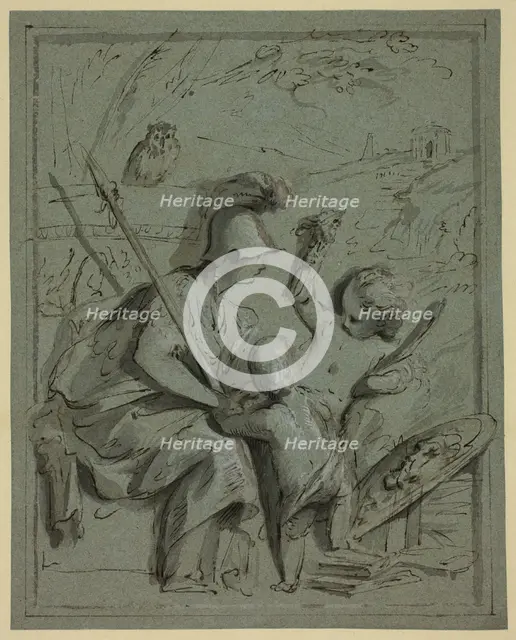 Minerva with Two Putti, n.d. Creator: Jacob de Wit.
