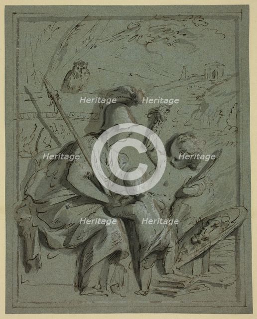 Minerva with Two Putti, n.d. Creator: Jacob de Wit.