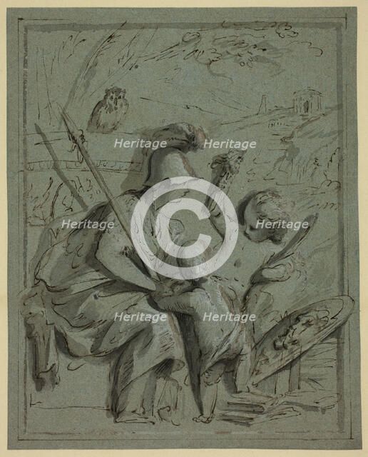 Minerva with Two Putti, n.d. Creator: Jacob de Wit.