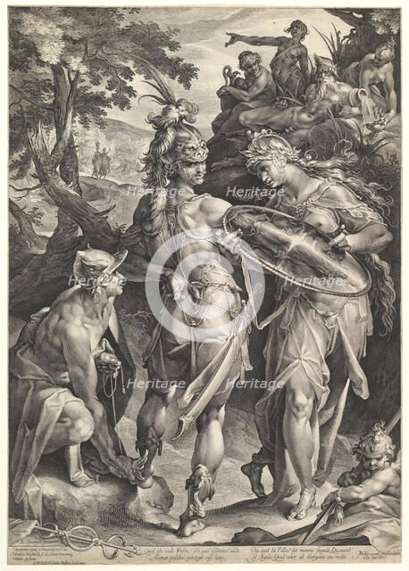 Minerva and Mercury Arming Perseus, 1604. Creators: Bartholomeus Spranger, Jan Muller.