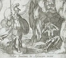 Minerva at Envy's Cave, published 1606. Creators: Antonio Tempesta, Wilhelm Janson