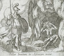Minerva at Envy's Cave, published 1606. Creators: Antonio Tempesta, Wilhelm Janson