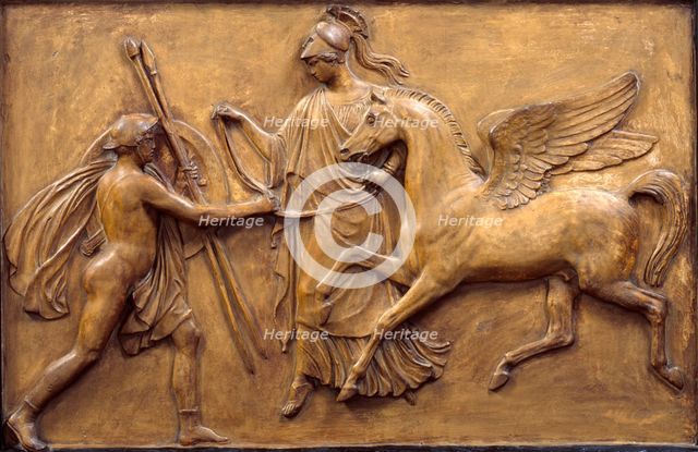 Minerva bringing Pegasus to Bellerophon, before 1866. Creator: John Gibson.