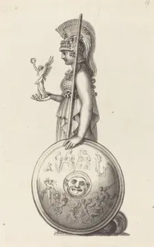 Minerva, by Phidas, published 1829. Creator: Maria Denman