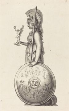 Minerva, by Phidas, published 1829. Creator: Maria Denman