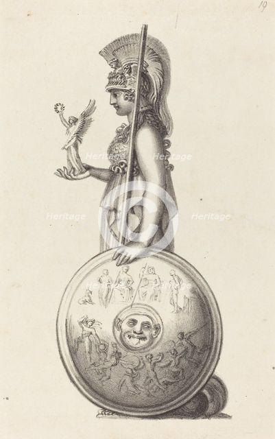 Minerva, by Phidas, published 1829. Creator: Maria Denman.