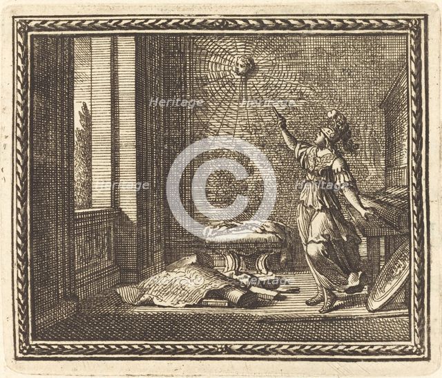 Minerva Changing Arachne into a Spider, published 1676. Creator: Jean Lepautre.