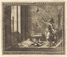 Minerva Changing Arachne into a Spider, published 1676. Creator: Jean Lepautre