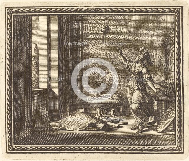 Minerva Changing Arachne into a Spider, published 1676. Creator: Jean Lepautre.
