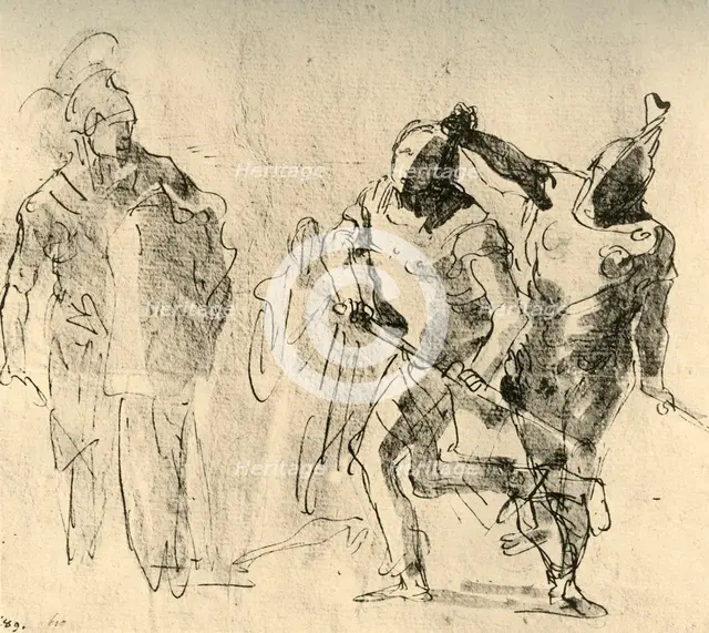 'Minerva checks the Wrath of Achilles', c1757, (1928). Artist: Giovanni Battista Tiepolo.