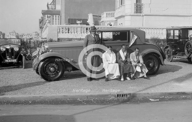 Minerva coupe at Boulogne Motor Week, France, 1928. Artist: Bill Brunell.