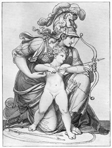 Minerva Directing the Arrow of Cupid late 18th-early 19th century (1912).Artist: Richard Cosway
