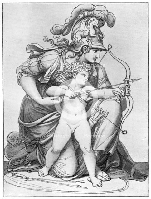Minerva Directing the Arrow of Cupid', late 18th-early 19th century (1912).Artist: Richard Cosway