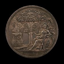Minerva Encouraging the State [reverse], 1747. Creator: Johann Christian Marmé