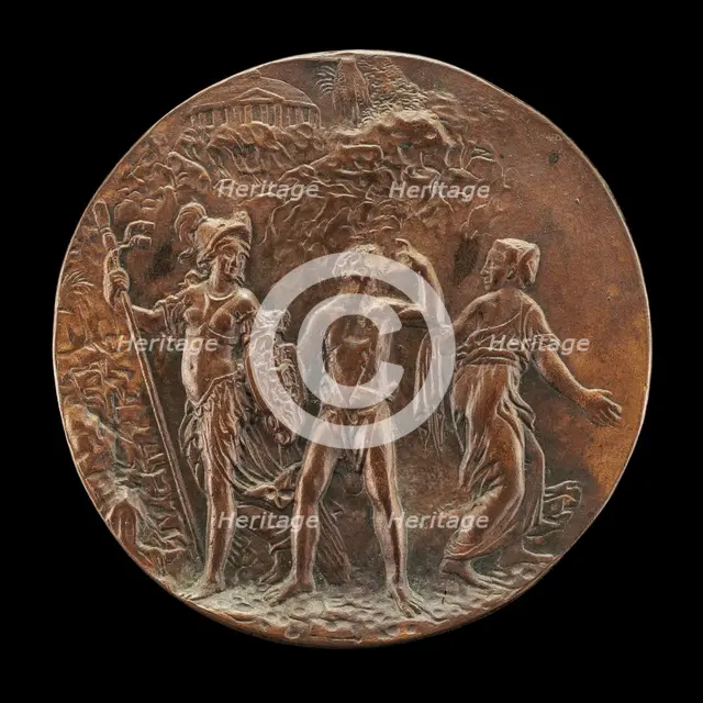 Minerva, Hercules, and Vice [reverse], c. 1571. Creator: Antonio Abondio.
