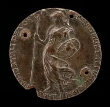 Minerva Holding a Spear and Shield [reverse], probably 1485/1490. Creator: Francesco di Giorgio Martini