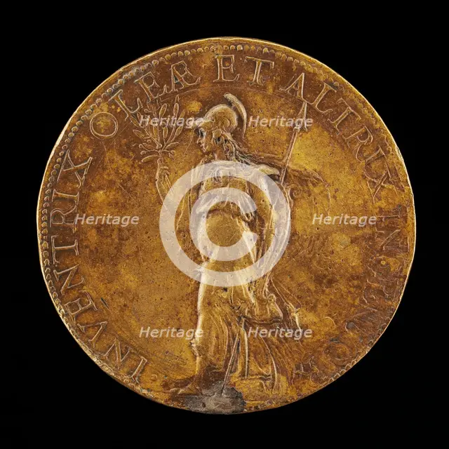 Minerva Holding an Olive Branch and a Spear [reverse], 1574. Creator: Gaspare Romanelli.