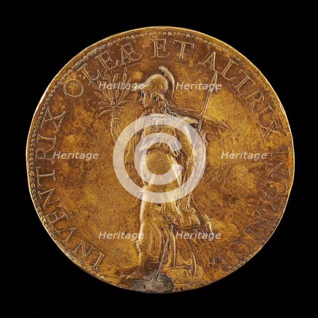 Minerva Holding an Olive Branch and a Spear [reverse], 1574. Creator: Gaspare Romanelli.