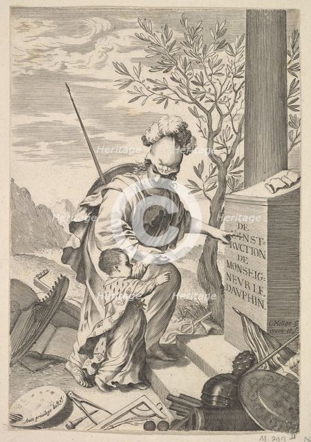 Minerva Instructs the Dauphin, 1640. Creator: Claude Mellan.