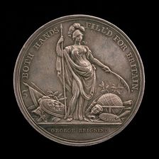 Minerva (Jernegan's Lottery Medal) [obverse], 1736. Creator: John Sigismund Tanner