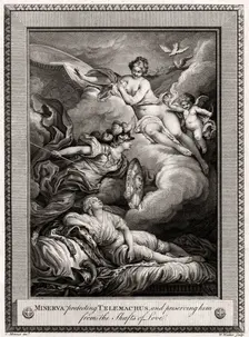 Minerva protecting Telemachus, and preserving him from the Shafts of Love 1775.Artist: W Walker