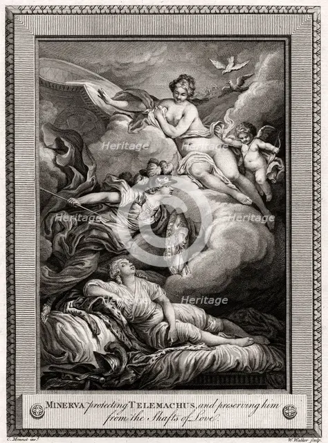 'Minerva protecting Telemachus, and preserving him from the Shafts of Love', 1775.Artist: W Walker