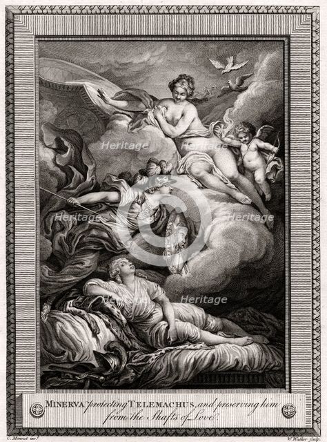 'Minerva protecting Telemachus, and preserving him from the Shafts of Love', 1775.Artist: W Walker