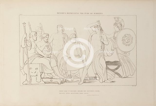 Minerva Repressing the Fury of Achilles, 1805. Creator: John Flaxman.
