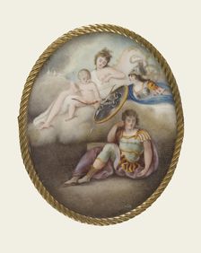 Minerva Shielding a Sleeping Youth from the Arrow of Cupid and the Wiles of Venus, 1797. Creator: Thomas Sully