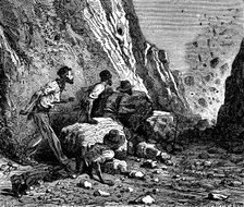 Miners blasting, 1879. Creator: Anon