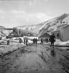 Miners coming home, Blue Blaze mine, Consumers, mining town near Price, Utah, 1936. Creator: Dorothea Lange