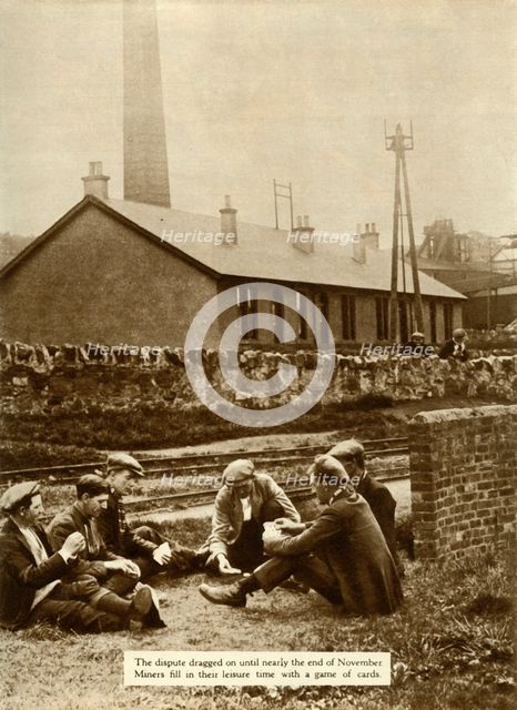 Miners playing cards during the General Strike, Britain, 1926, (1935). Creator: Unknown.