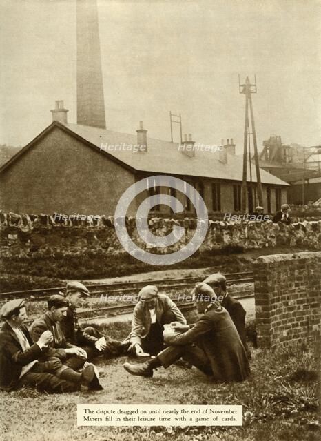 Miners playing cards during the General Strike, Britain, 1926, (1935). Creator: Unknown.