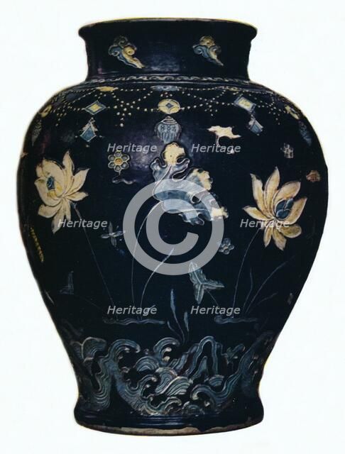 'Ming Dynasty, Fahua vase', 15th century. Artist: Unknown.