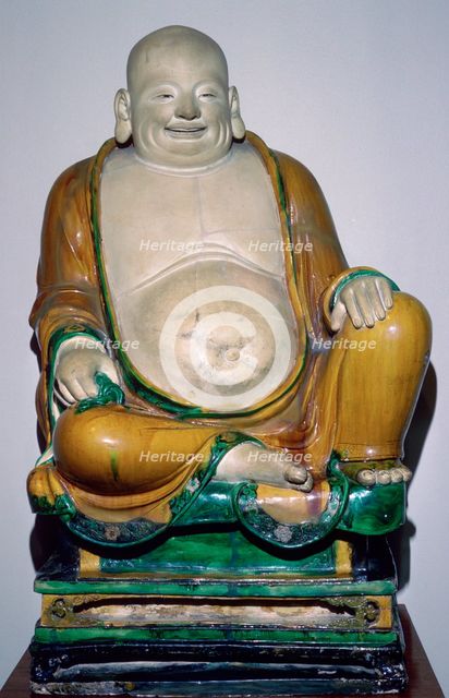 Ming Dynasty stoneware figure of Budah, 15th century. Artist: Unknown